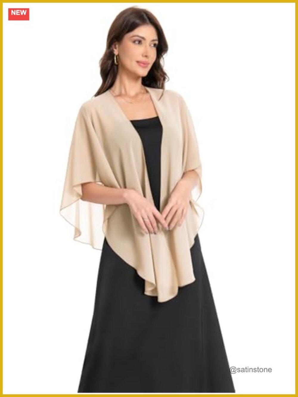 Elegant Sheer Chiffon Evening Shawl Wrap for Dresses Pashmina Scarf Bridal
